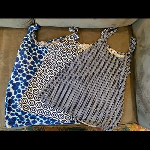 Gap Tank Top Bundle Women’s Blue Print Summer Cotton Pattern